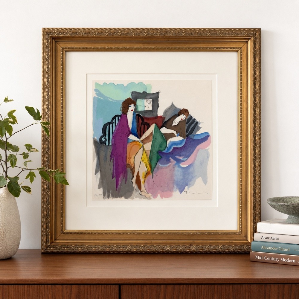 Itzchak Tarkay Angelina‎ & Dominique Signed Pencil Serigraph LE 296/350 Framed